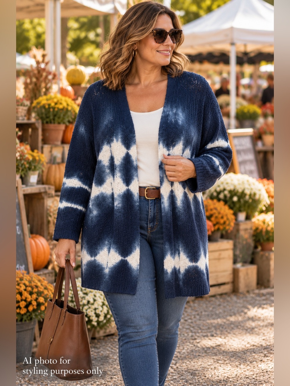 Torrid Women’s Blue & White Tie-Dye Open Front Cardigan SZ 2X